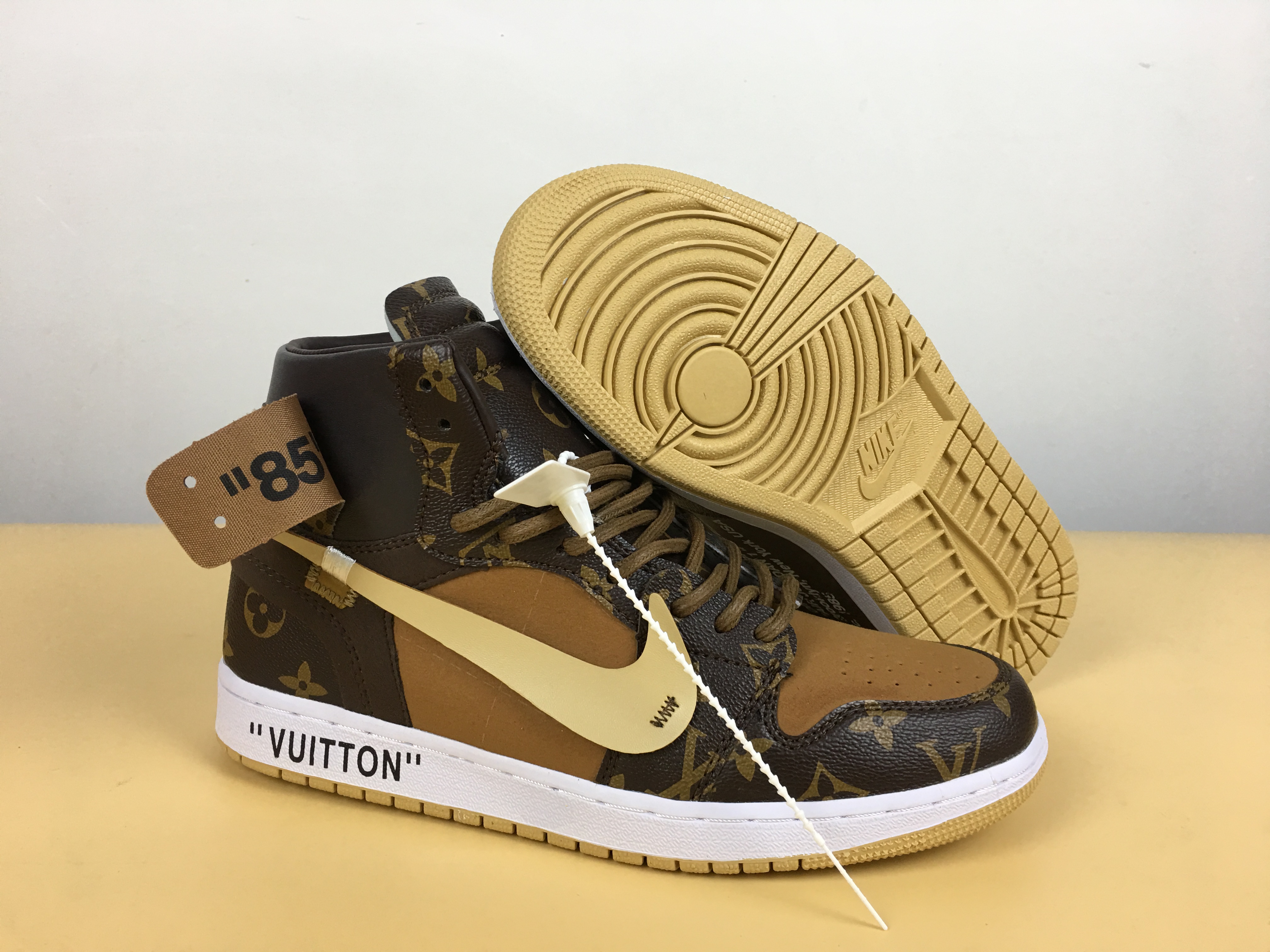 OFF-WHITE x AJ1 Black Brown Shoes - Click Image to Close